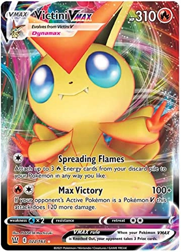 Pokémon (Near Mint) Pokemon Victini VMAX 022/163 - English + Toploader