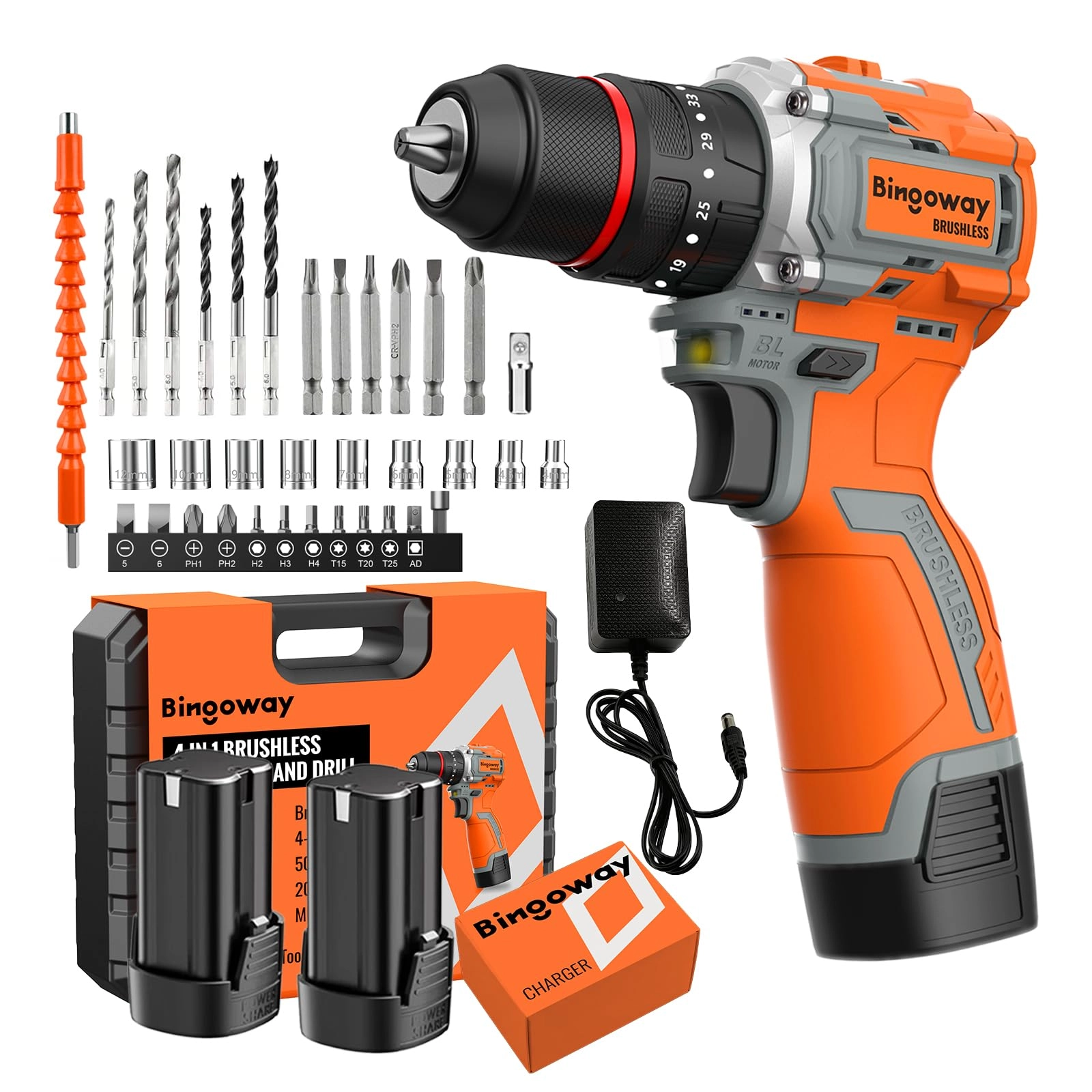 Cordless Drill Driver - 20V 2 Batteries 30Nm
