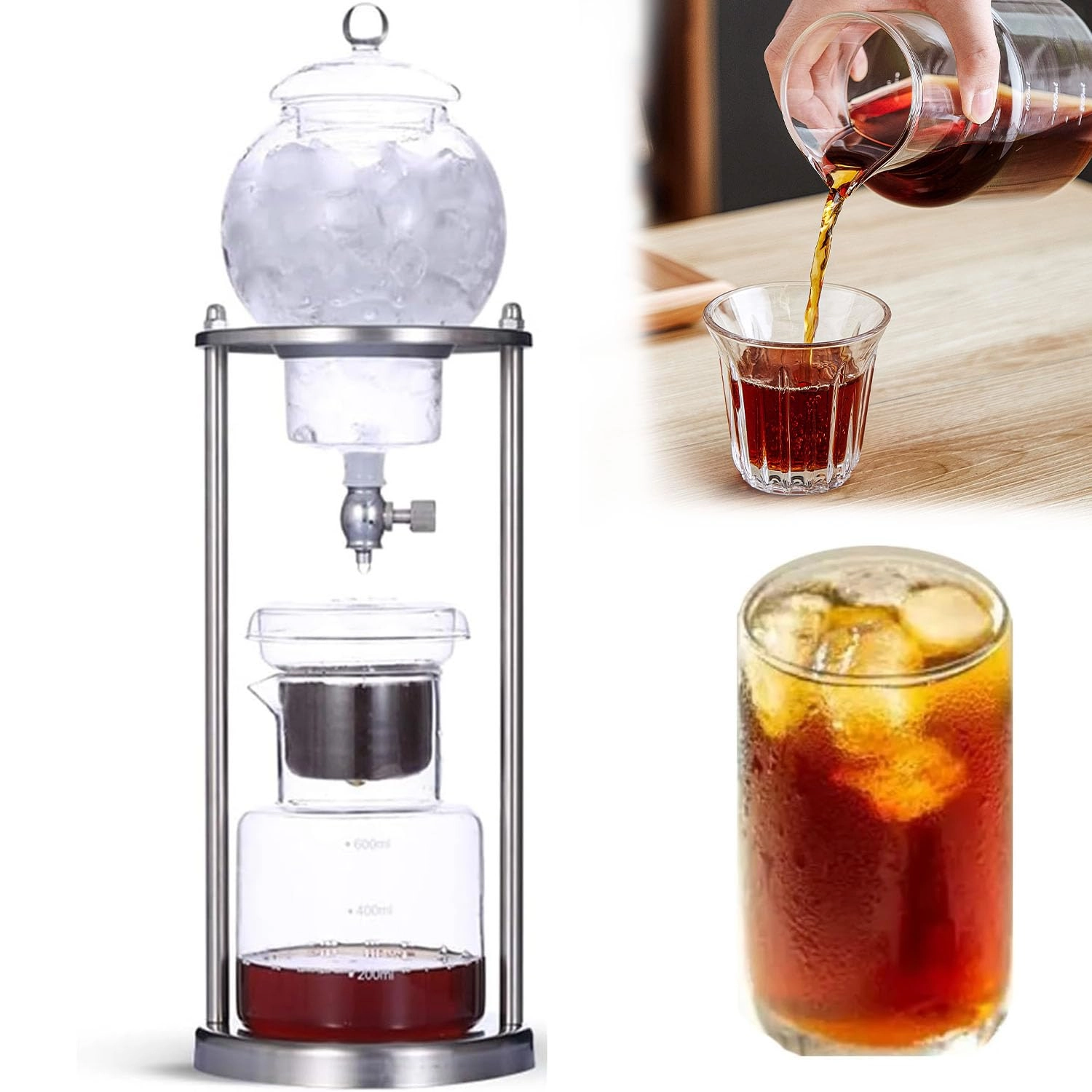 Cold Brew Drip Coffee Maker - 800ml High Borosilicate Glass