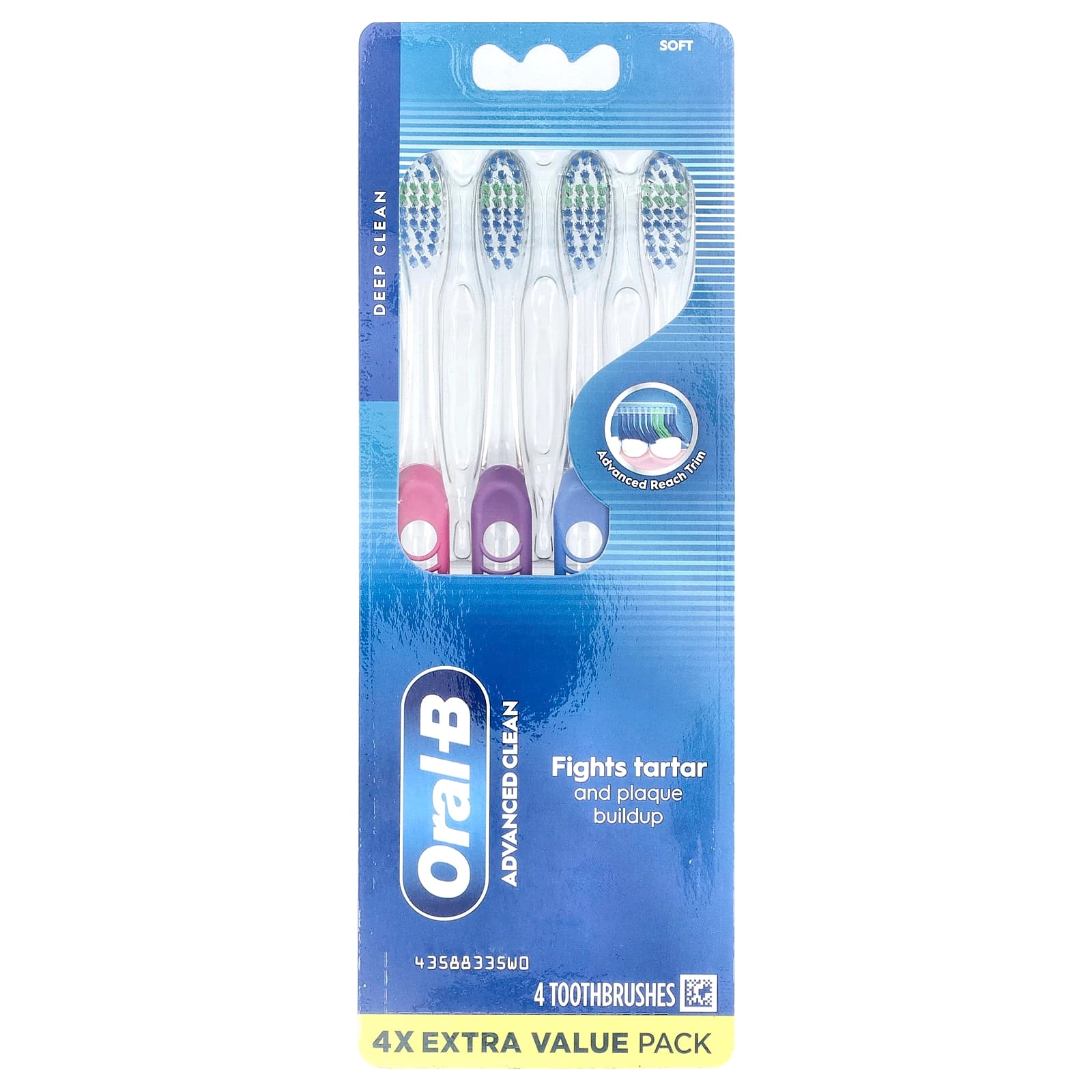Oral-B Advanced Clean Toothbrush - Soft 4-Piece Pack