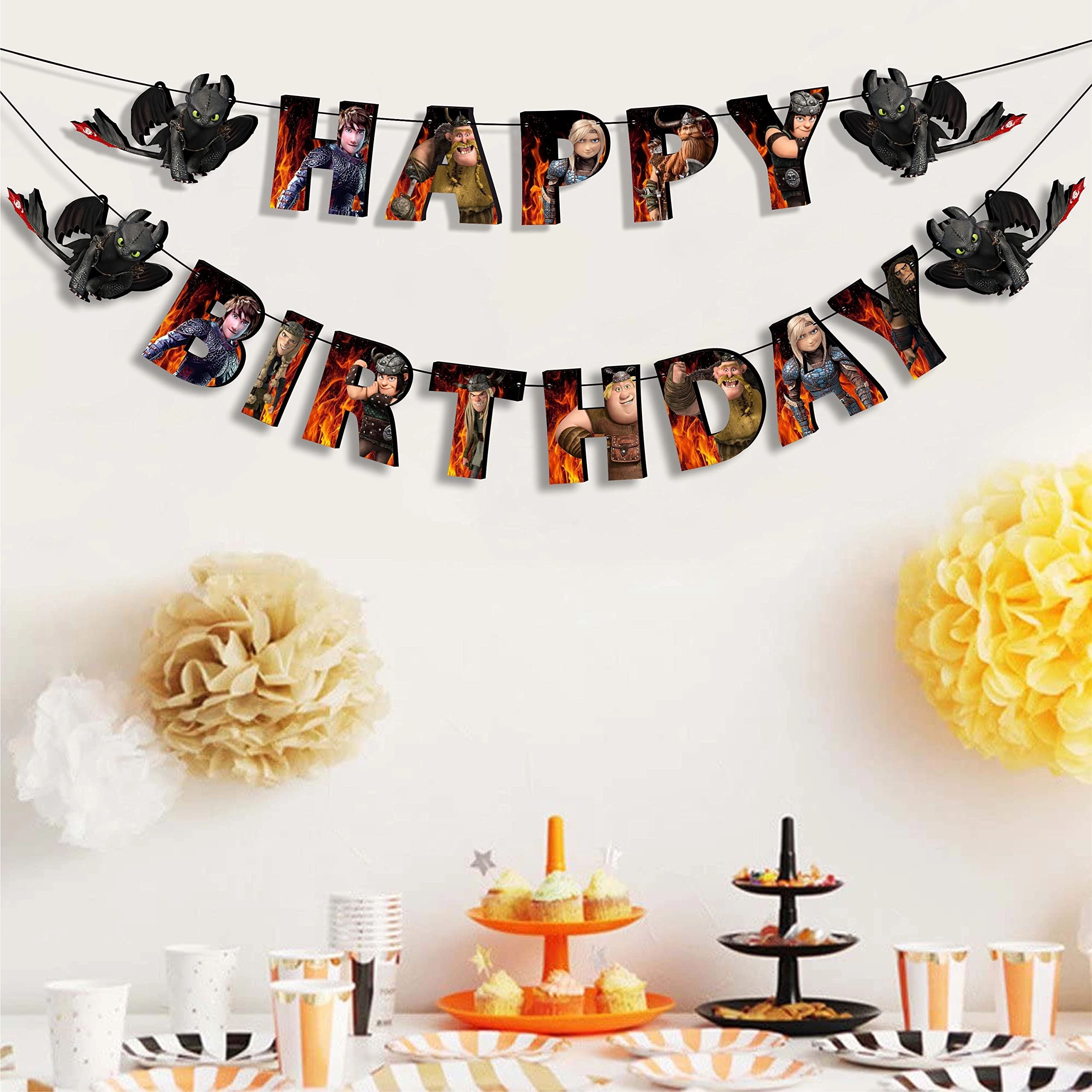 How to Trin Yur Dragn Birthday Banner - 1 piece(s) Birthday, Wedding