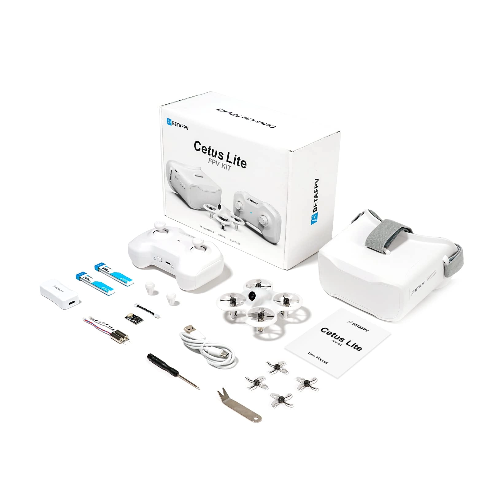 BETAFPV Cetus Lite FPV Kit - Ready to Fly Altitude Hold VR02 FPV Goggles