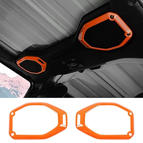Voodonala Top Speaker Audio Surround Trim - for Jeep JL Wrangler JL JLU Gladiator JT 2018 2019 2020 2021 Orange (2pcs/Set)