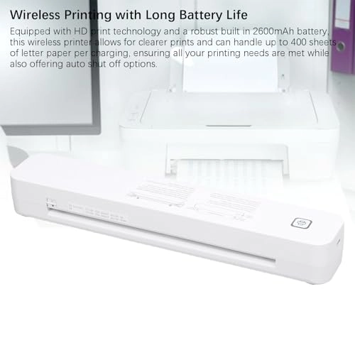 Portable Wireless Inkless Thermal Printer - Thermal Black and White