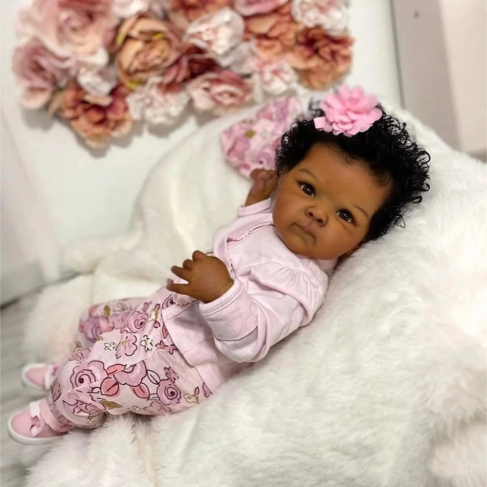 Reborn Baby Doll - 20 Inch Vinyl Silicone African American Ages 3+