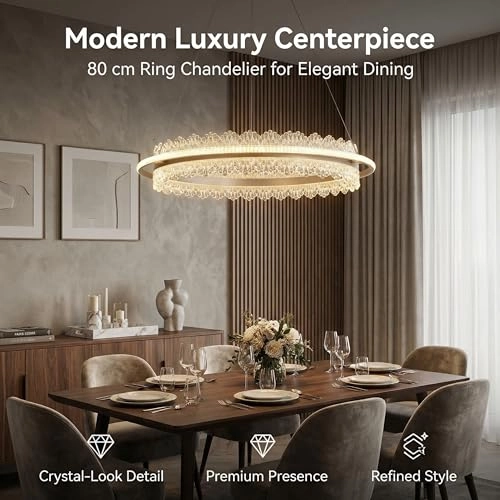 Single Ring LED Chandelier - 3000K-6000K Dimmable