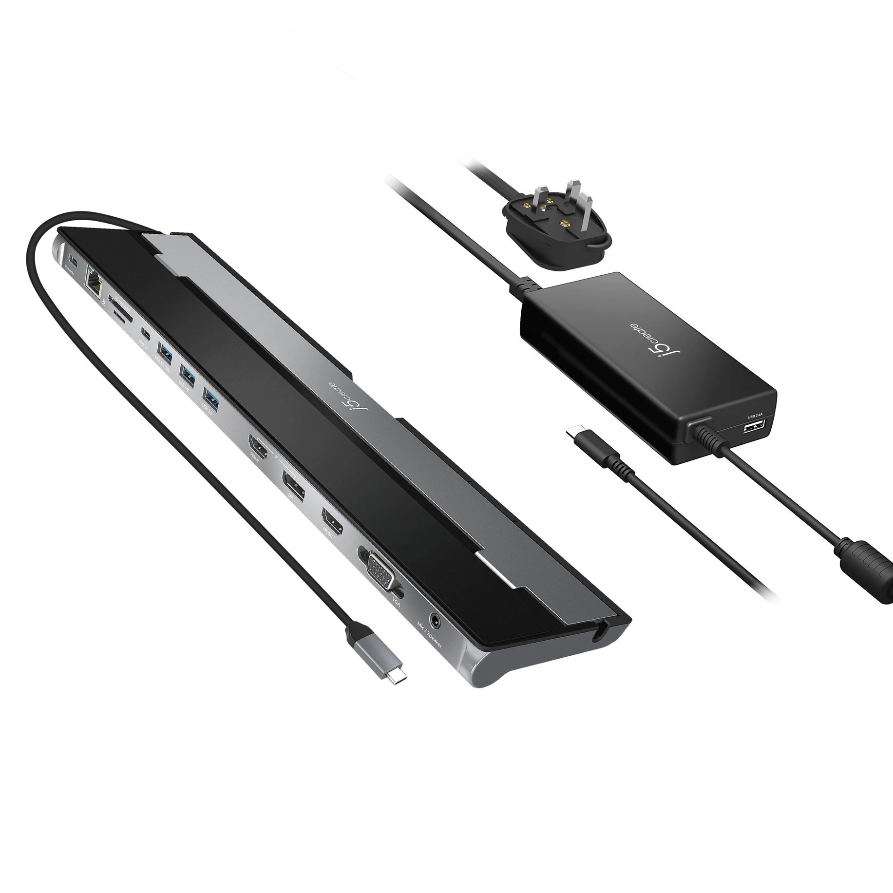 JCD543 - USB-C Triple Display Docking Station 100W Power Delivery