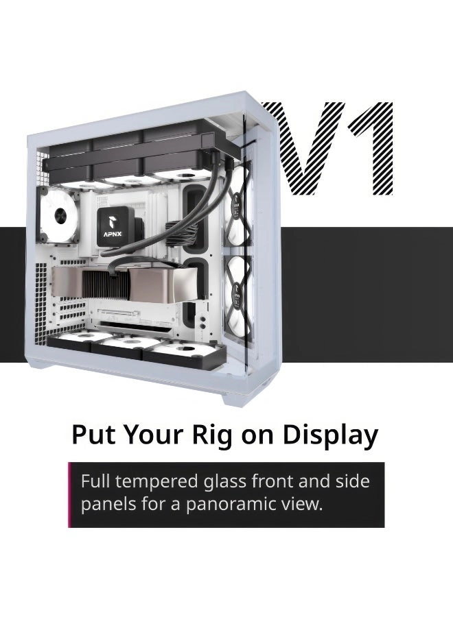 APNX V1 - panoramic tempered glass panels Mid Tower