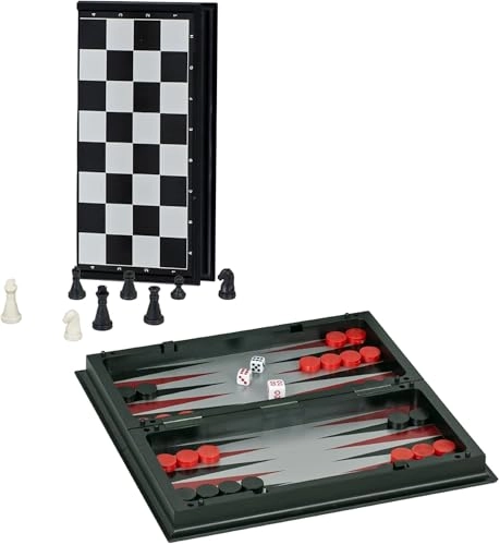 3-in-1 Combination Game Set - Chess Checkers Backgammon Travel Size