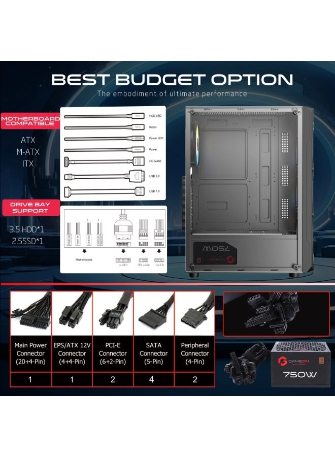 TRIDENT III-M - Tempered Glass Mid Tower