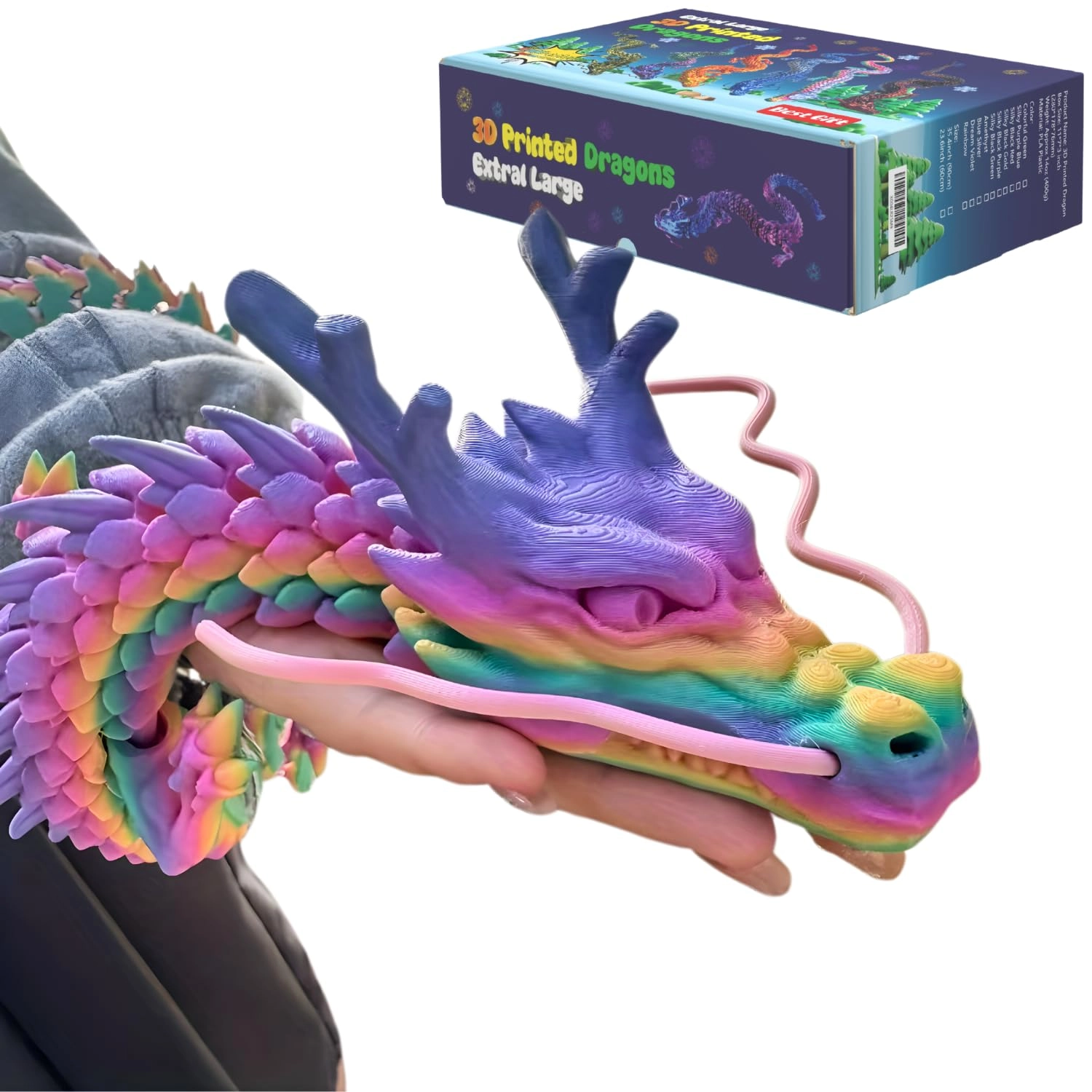 joyroud Articulated Dragon - 8 years 3D Printed Dragon Large - Animal, Easter, Fantasy, Mythical, Mythology