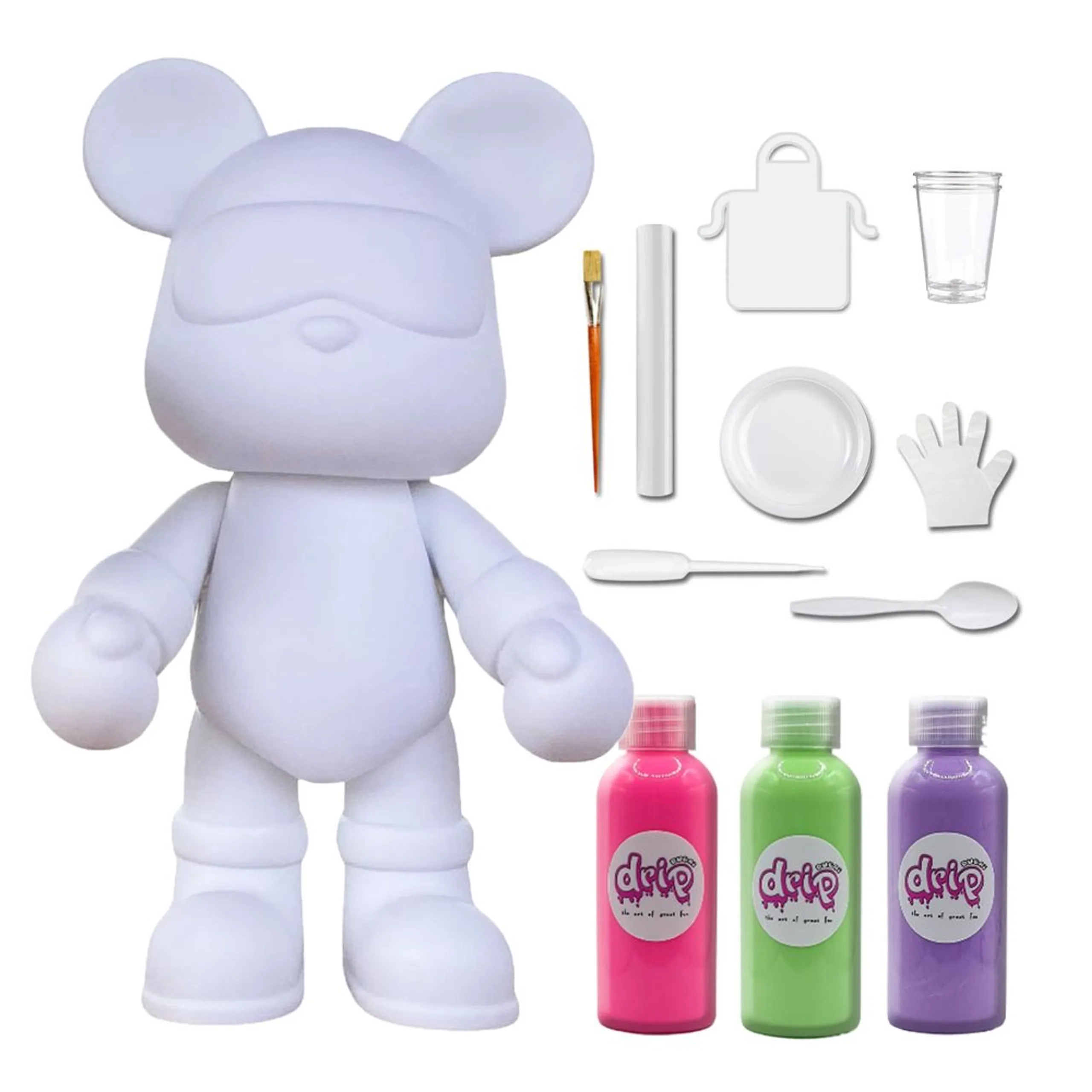 Dubai Drip Art DIY Fluid Paint Bear - Complete Kit 23 cm