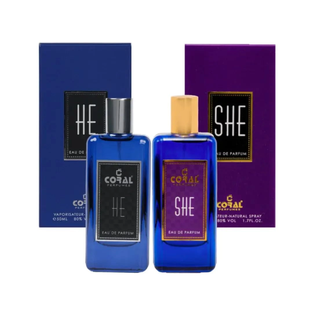 Coral Perfumes Industry LLC HE & SHE Eau de Parfum 50ml Set