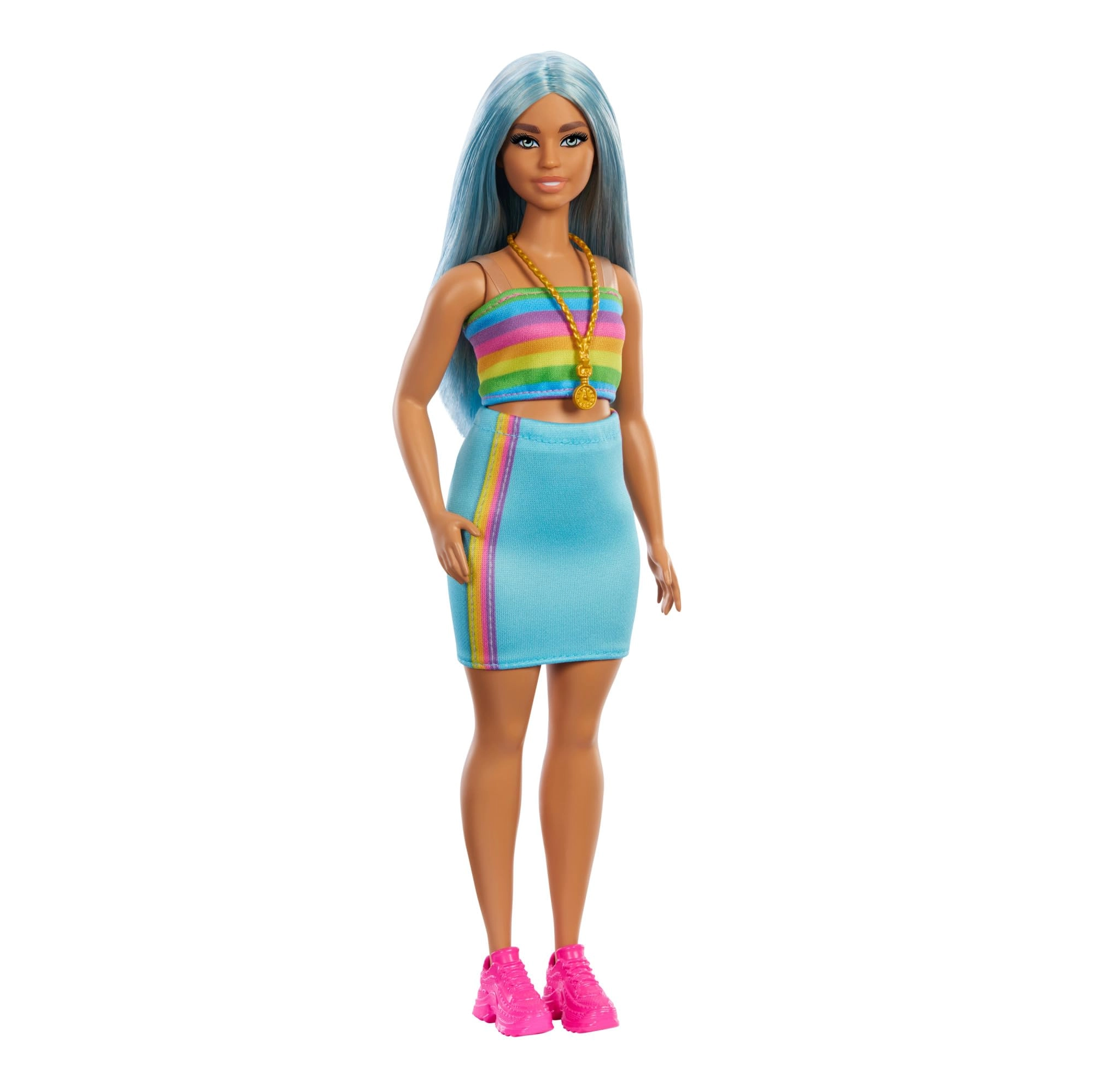 Barbie Fashionistas - Curvy Long Blue Hair RainbowAthleisure Ages 3+