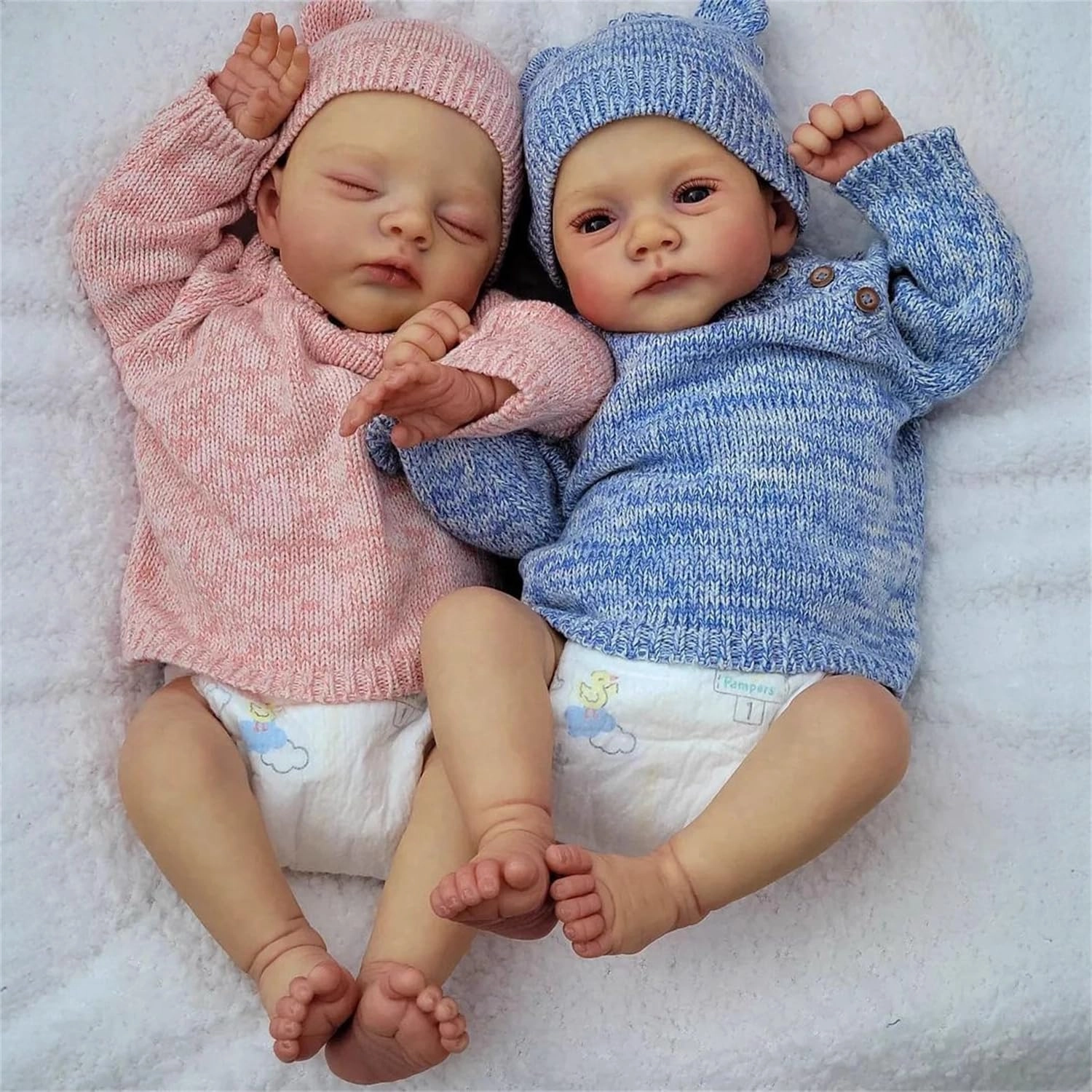 Reborn Baby Dolls Twins - 18 Inch Silicone Ages 3+