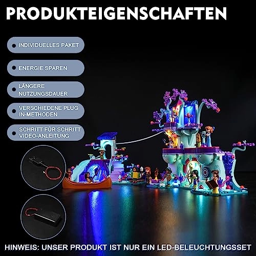 LED Light Set for LEGO 43215 - purple USB cable battery compartment