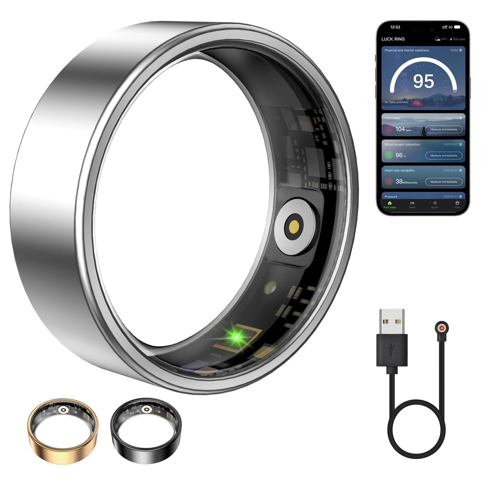 Smart Ring - Sleep Tracker Heart Rate Blood Oxygen