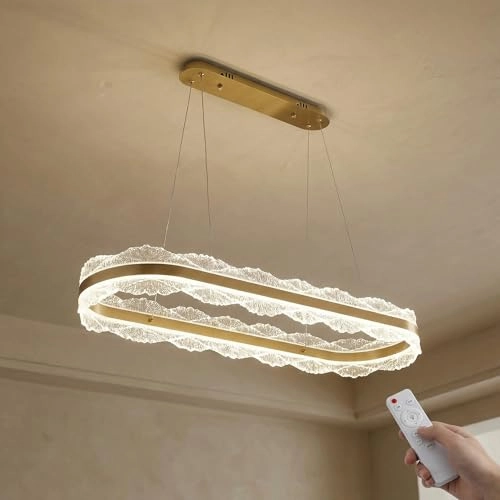 LED Ring Chandelier Oval - 3000K/4500K/6000K Stepless Dimming