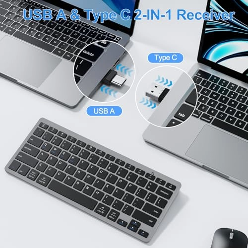 2.4G Wireless Keyboard - USB A & Type C