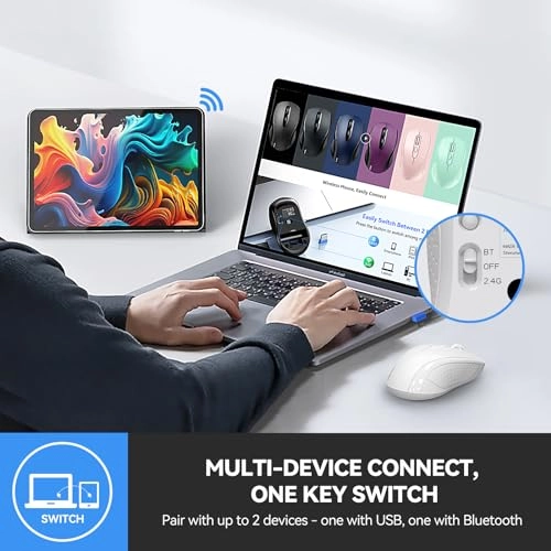 Multi-Device Slim Optical Mouse - Bluetooth, USB