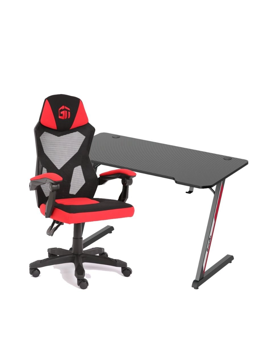 GamerTek Z Desk - 120x60cm + Ignite Gaming Chair - Red Edition
