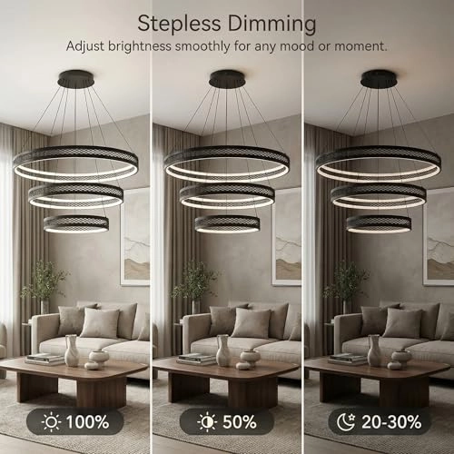 Modern LED Chandelier - 3000K-6000K Dimmable