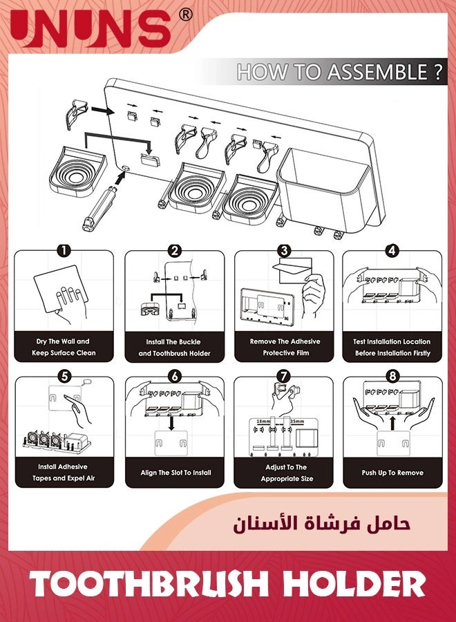 Toothbrush Holder - Wall Mounted 3 slots