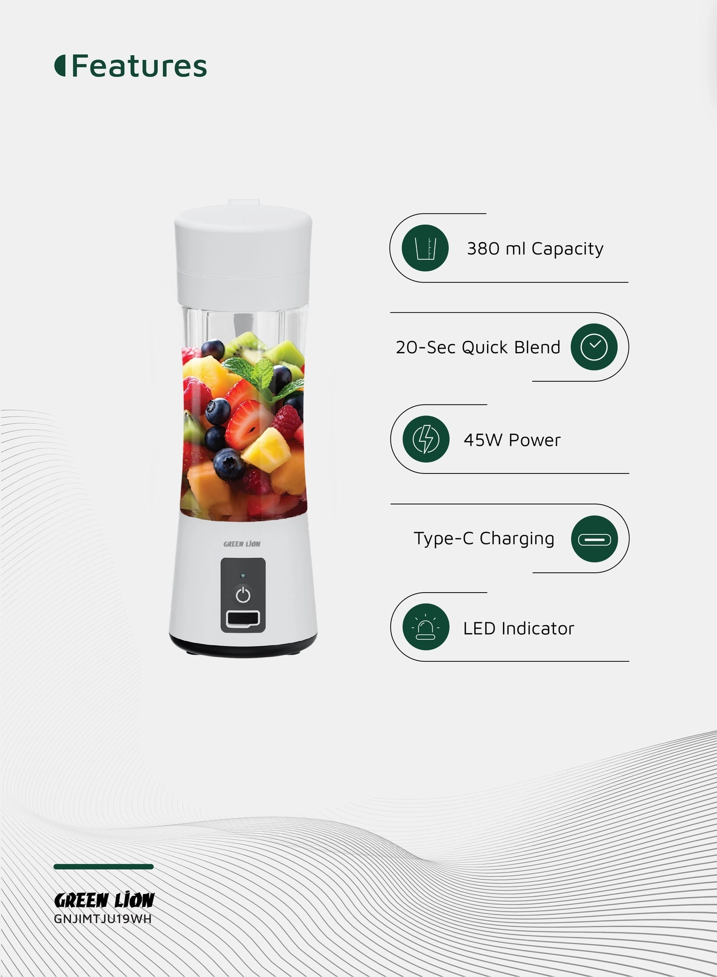 Juice Mate Portable Juicer - 45W 380ml