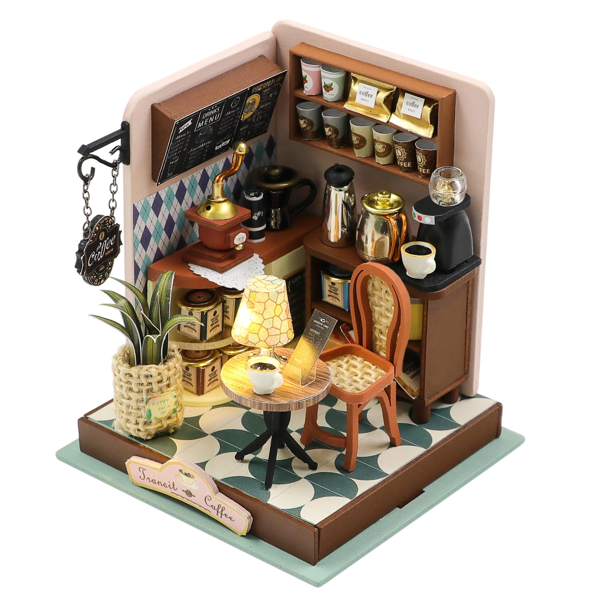 Kisoy DIY Miniature House Kit - Vintage Coffee Shop