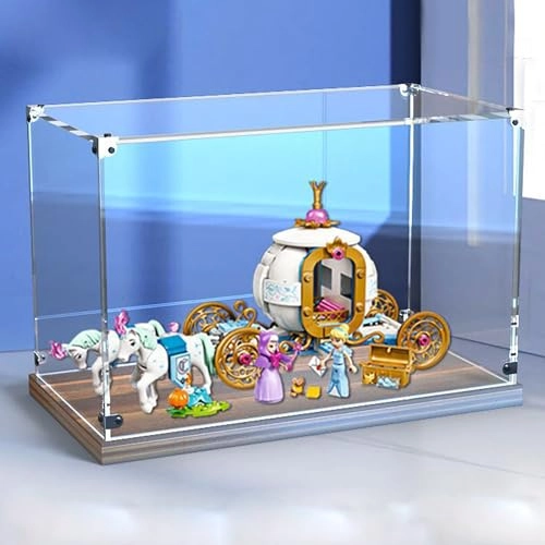 43192 Display Case - Clear Golden Oak Color Thickened Base 35 x 15 x 20 cm