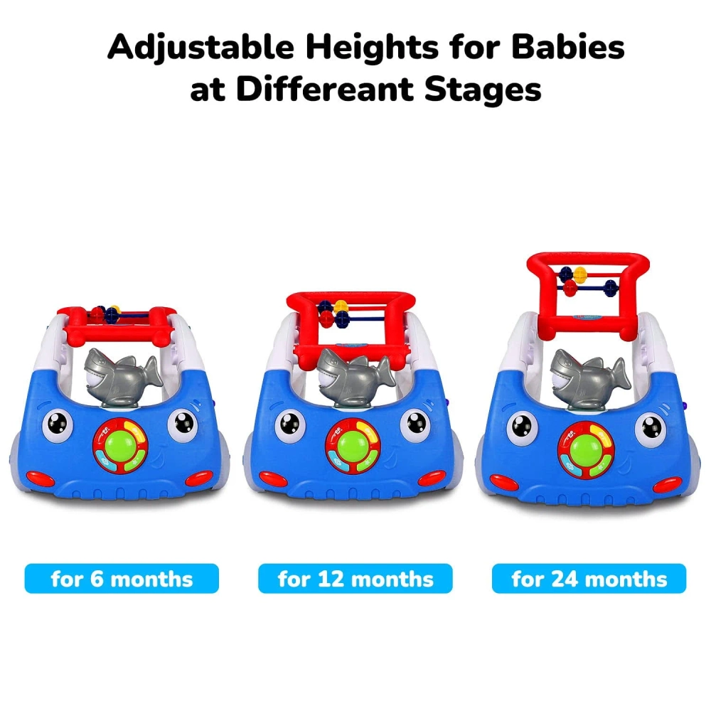 Baby Learning Walker - 3-In-1 Activity Toy Car Pink