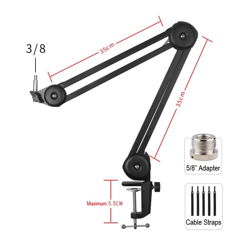 Profile USB USB Microphone + HD 280 Pro + Mic Boom Arm + Wind Screen Pop Filter + Microfiber Cleaning Cloth