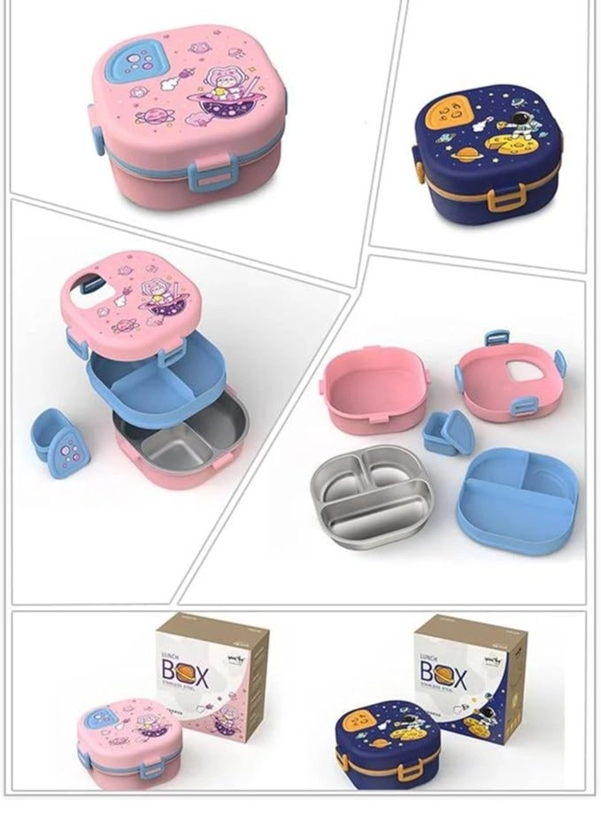Stainless Steel Lunch Containers - 3 Compartments Bowl