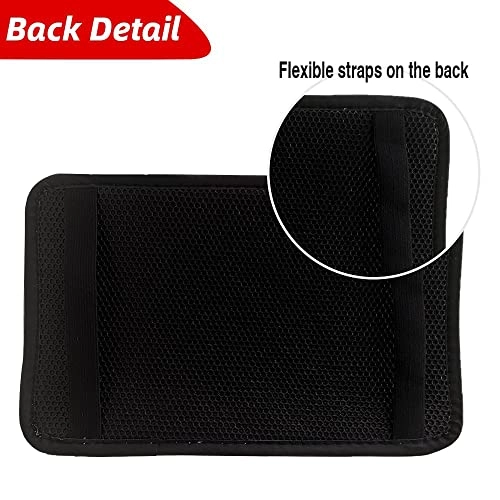 Car Armrest Cover - PU Leather Black&Red