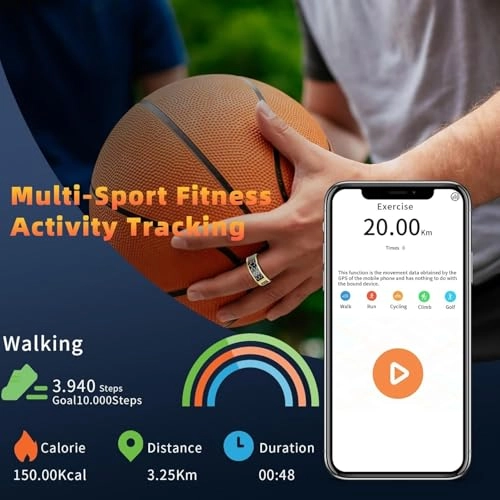 Smart Ring - 12 gold Heart Rate Sleep