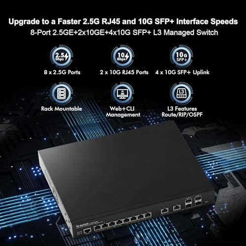 8x2.5G+6x10G Managed - 8-ports