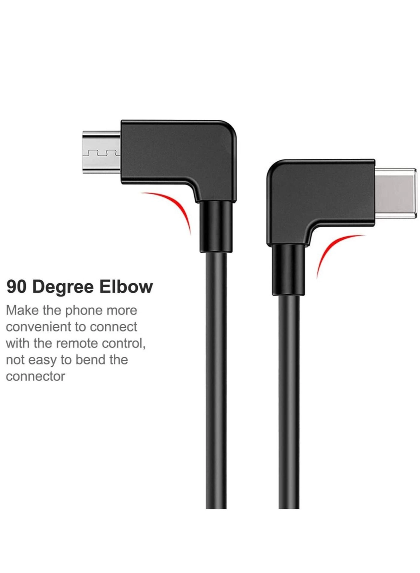Standard Cable USB-C to Micro-USB 0.3m 90-Degree