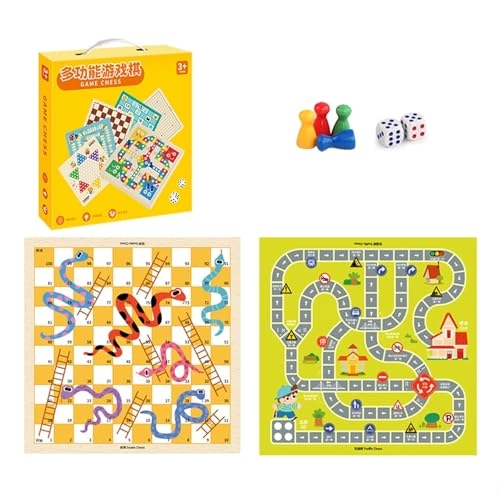 2-in-1 Chess Game - Double-Sided Wood & ABS