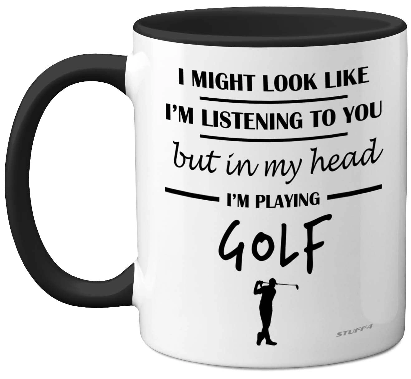 STUFF4 In My Head I'm Playing Golf Mug - 1 pcs - Letter Print