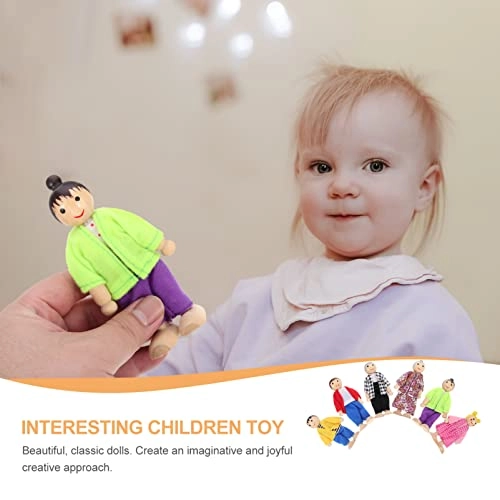 Wooden Dollhouse Family Set - play 6Pcs