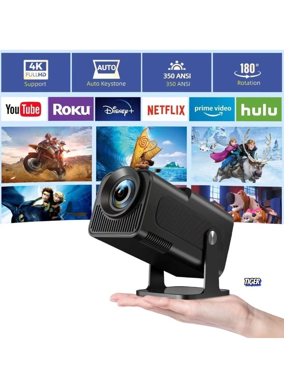 Smart 5G Portable Projector - HD 1080P