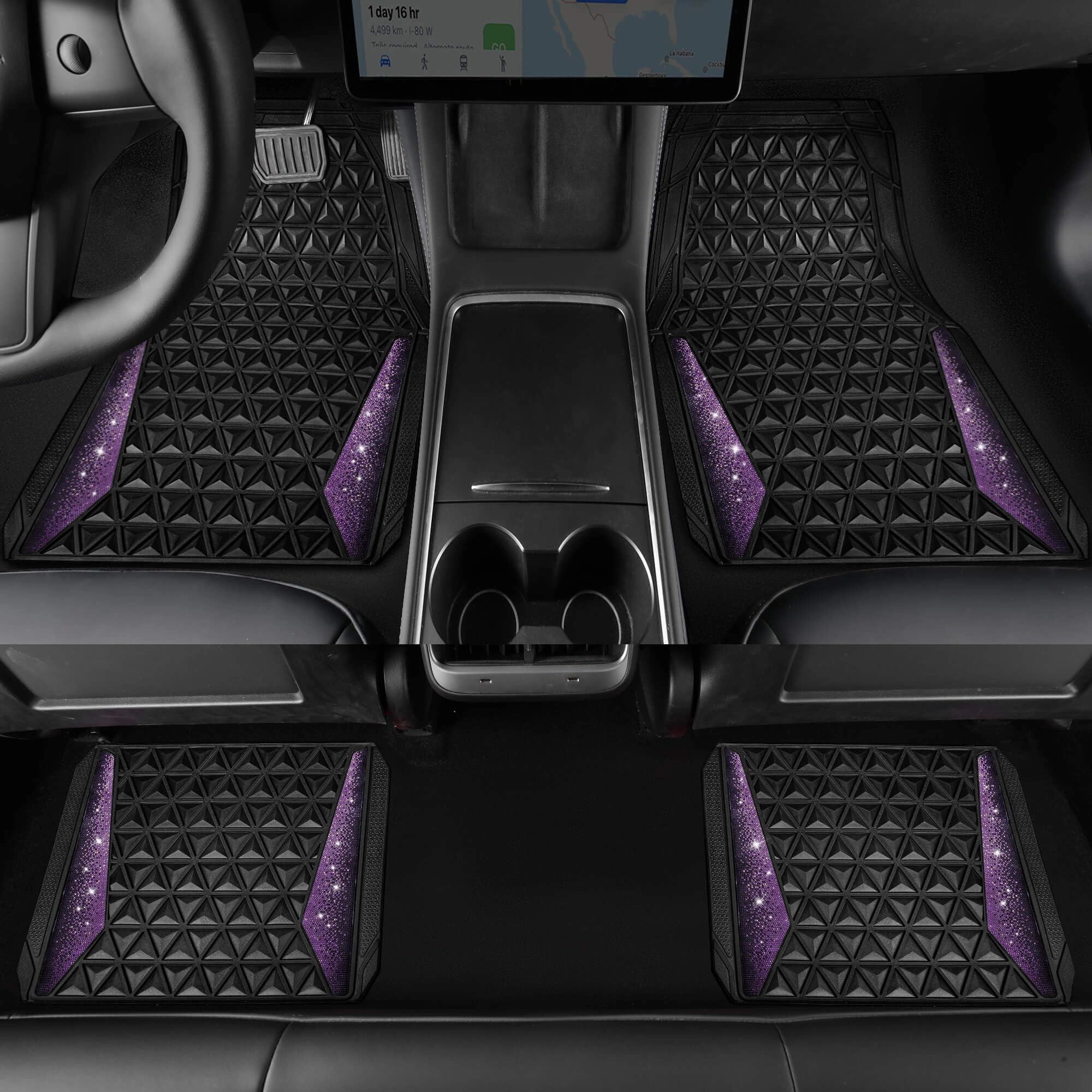 Bling Diamond Car Mats - 4.0 Count Universal Fit