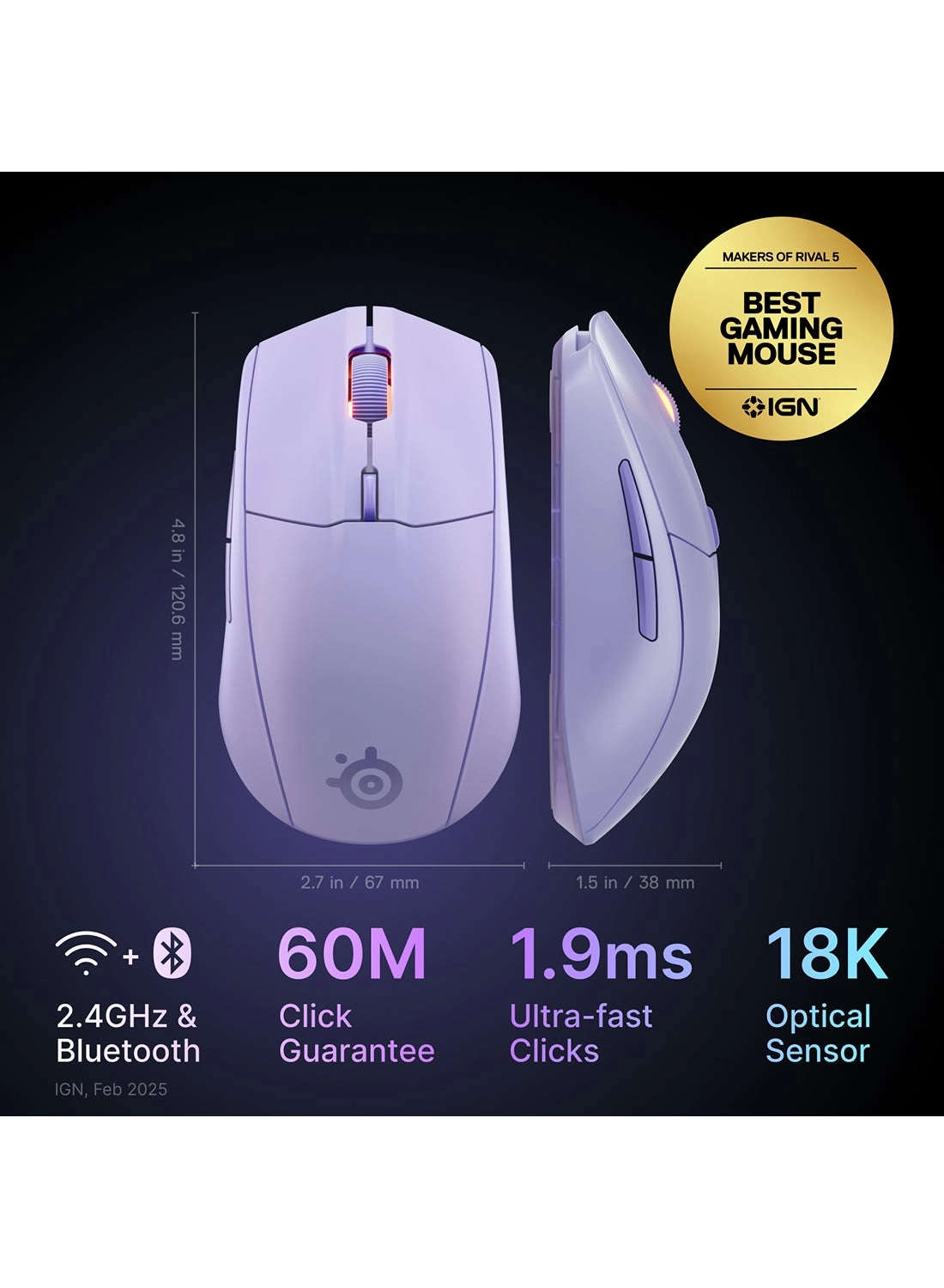 Rival 3 Gen 2 Gaming Mouse - Wireless