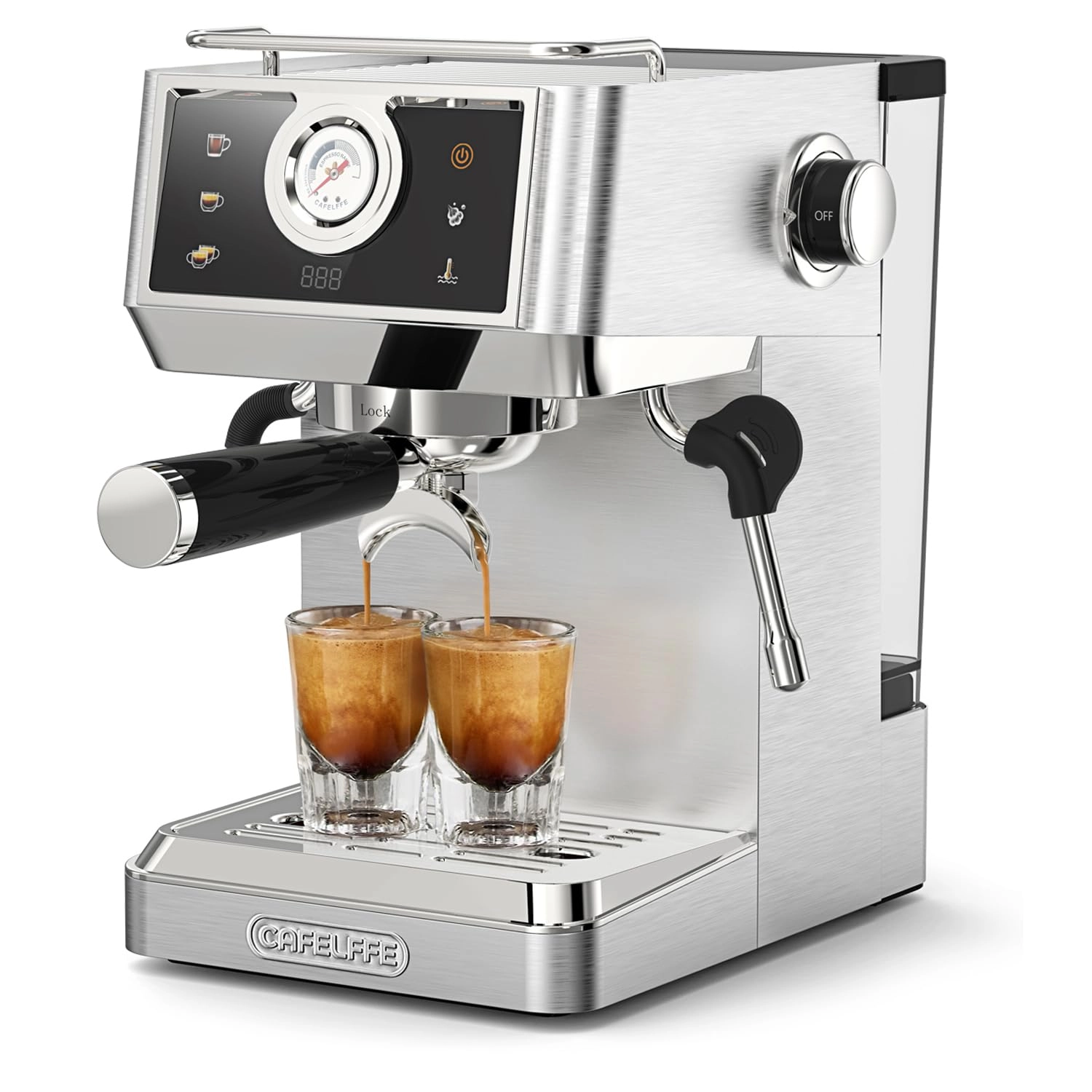 20Bar Espresso Machine - 1.3L Double Boilers One-Touch
