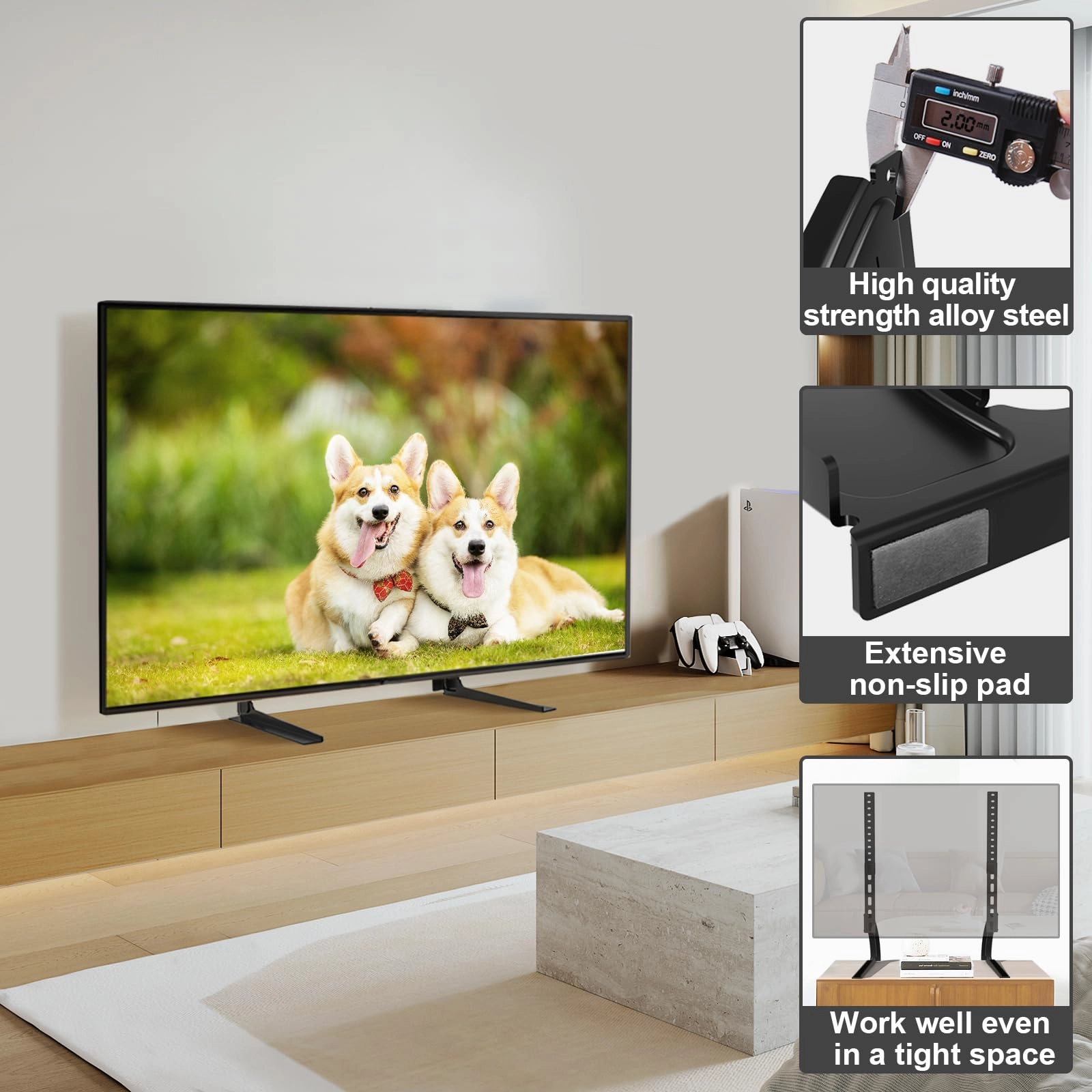 Universal Table Top TV Stand Mount - 88 lbs 27-65 Inch