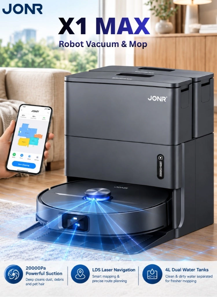 JONR X1 Max - Robot Vacuum Cleaner and Mop All-in-One Station