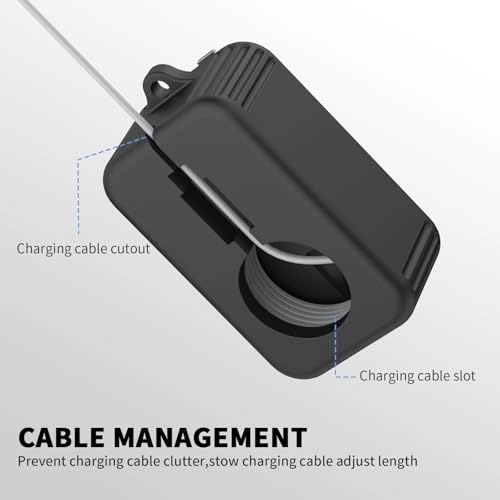 Silicone Charger Protector Cover - Compatible with Oura Ring 4 Charger Shockproof Black