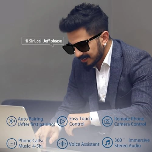 AI Translator Smart Glasses - Photochromic Bluetooth Open Ear