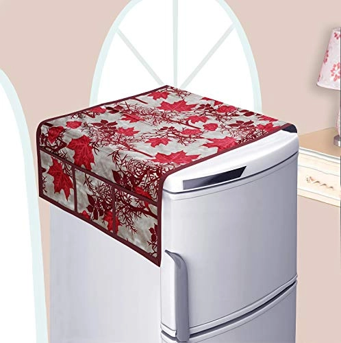 Front Load Automatic Washing Machine Cover - MAROON 6 kg 6.5 kg 7 kg 7.5 kg + Fridge Cover - 39x21 Inches
