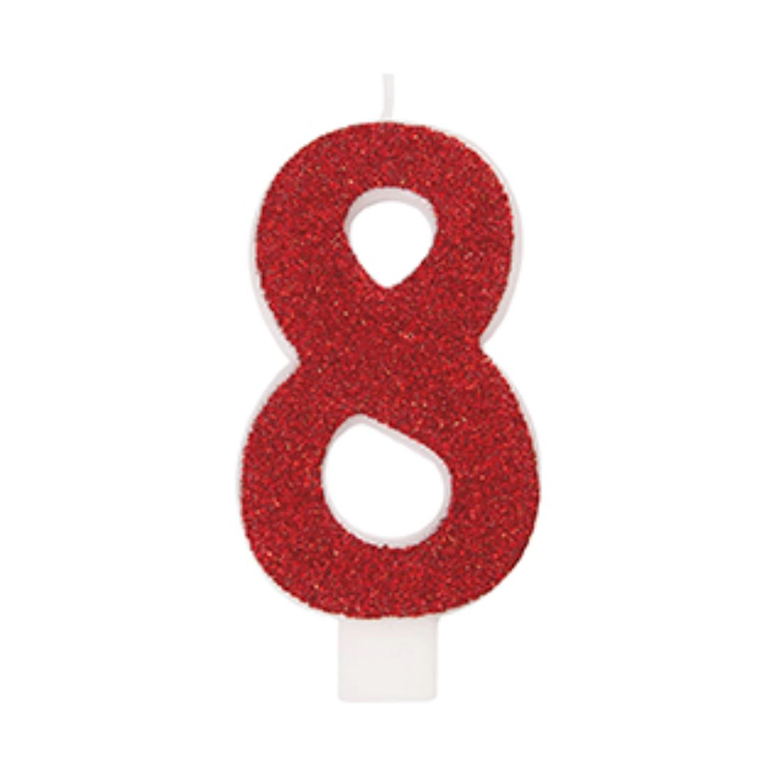 Number 8 Candle - Glitter One Side Printed